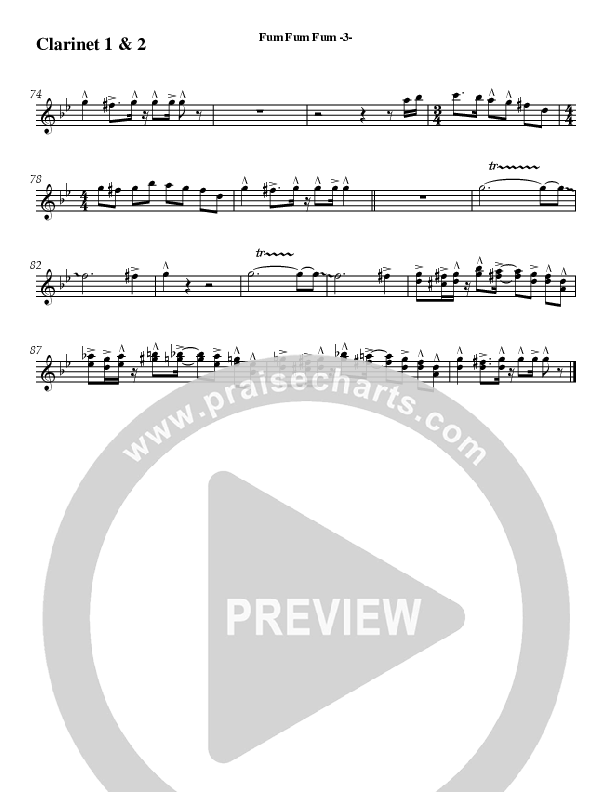 Fum Fum Fum (Instrumental) Clarinet 1/2 (AnderKamp Music)