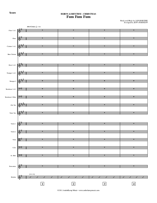 Fum Fum Fum (Instrumental) Conductor's Score (AnderKamp Music)