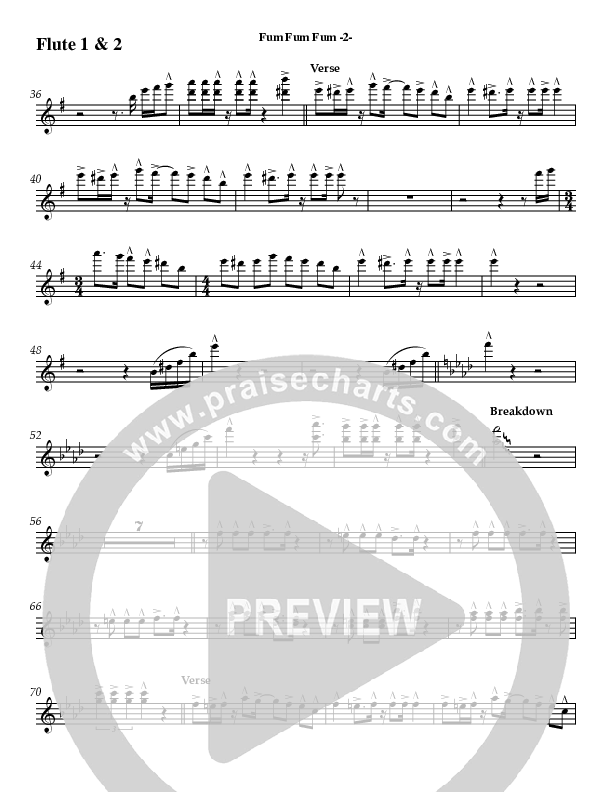 Fum Fum Fum (Instrumental) Flute 1/2 (AnderKamp Music)