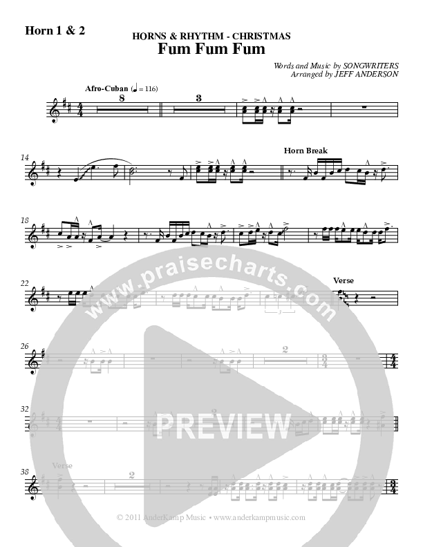 Fum Fum Fum (Instrumental) French Horn 1/2 (AnderKamp Music)
