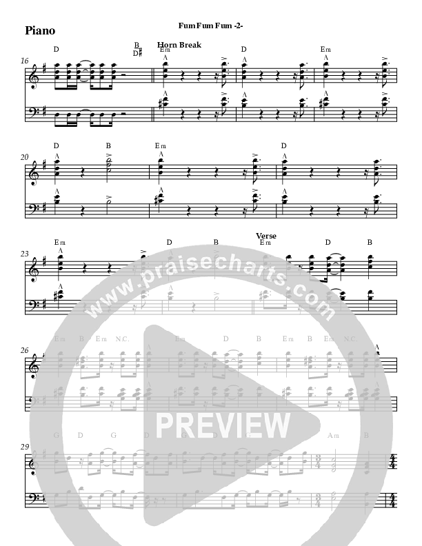 Fum Fum Fum (Instrumental) Piano Sheet (AnderKamp Music)