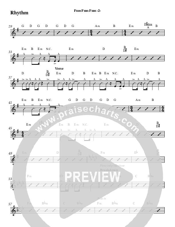 Fum Fum Fum (Instrumental) Rhythm Chart (AnderKamp Music)