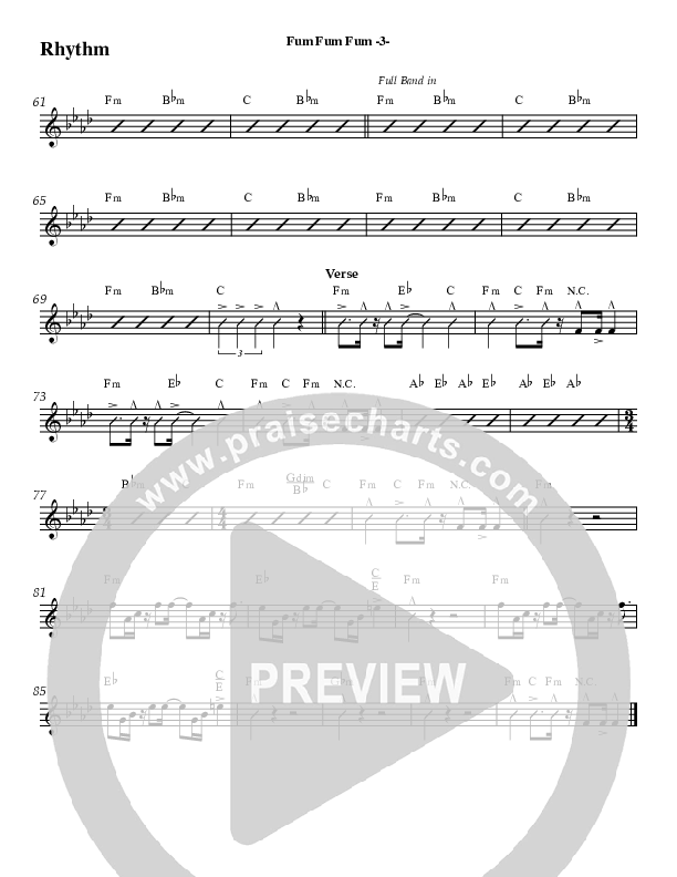 Fum Fum Fum (Instrumental) Rhythm Chart (AnderKamp Music)
