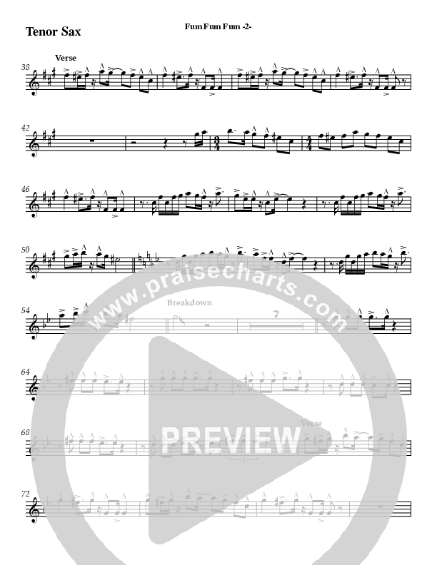 Fum Fum Fum (Instrumental) Tenor Sax 2 (AnderKamp Music)