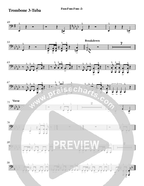 Fum Fum Fum (Instrumental) Trombone 3/Tuba (AnderKamp Music)