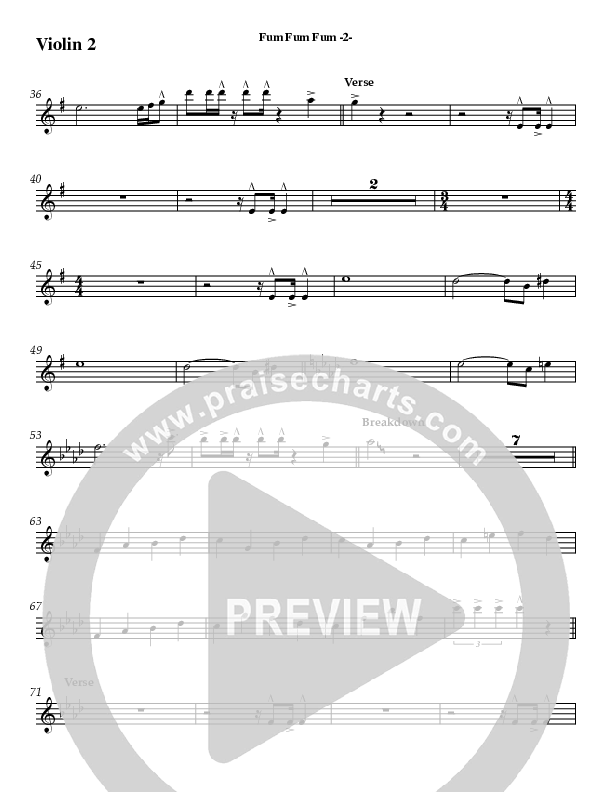 Fum Fum Fum (Instrumental) Violin 2 (AnderKamp Music)