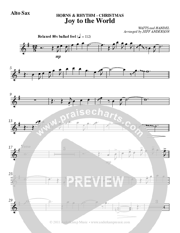 Joy To The World Alto Sax (AnderKamp Music)