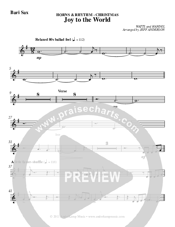 Joy To The World Bari Sax (AnderKamp Music)