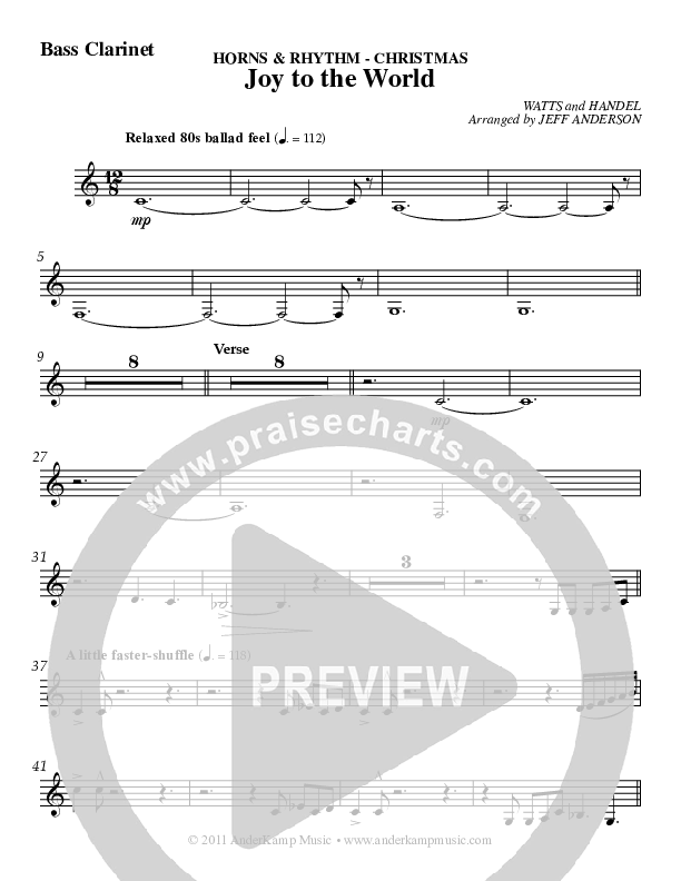 Joy To The World Bass Clarinet (AnderKamp Music)