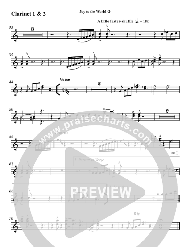 Joy To The World Clarinet 1/2 (AnderKamp Music)