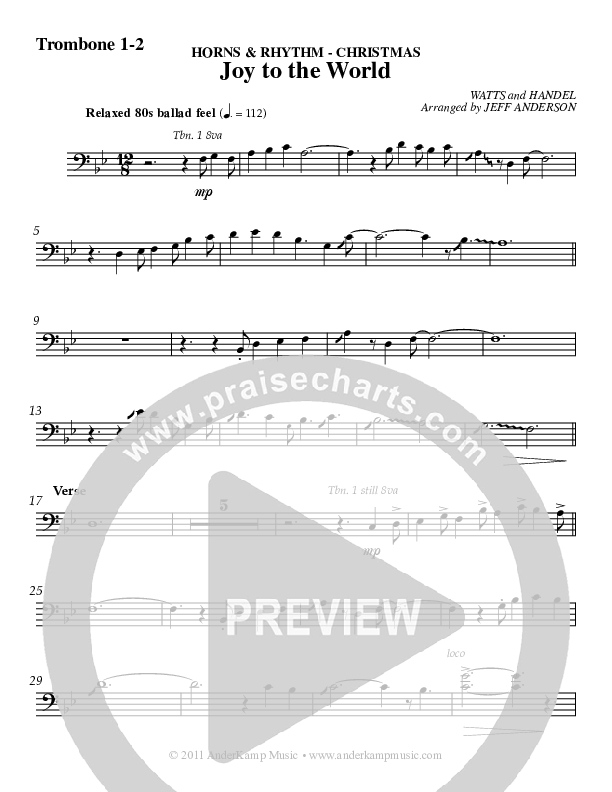 Joy To The World Trombone 1/2 (AnderKamp Music)