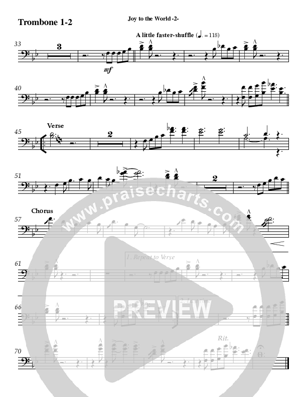 Joy To The World Trombone 1/2 (AnderKamp Music)