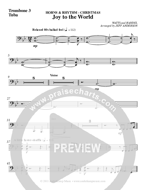 Joy To The World Trombone 3/Tuba (AnderKamp Music)