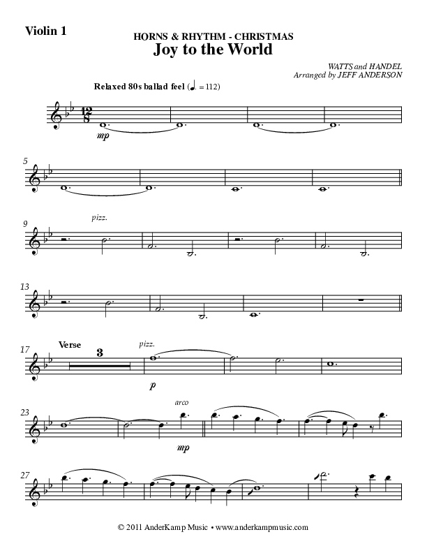 Joy To The World Violin 1 (AnderKamp Music)