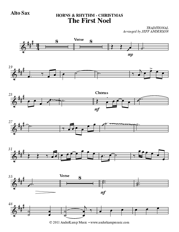 The First Noel Alto Sax (AnderKamp Music)