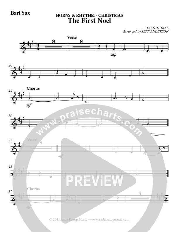 The First Noel Bari Sax (AnderKamp Music)