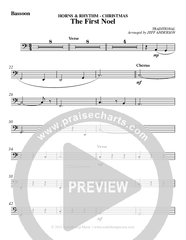 The First Noel Bassoon (AnderKamp Music)