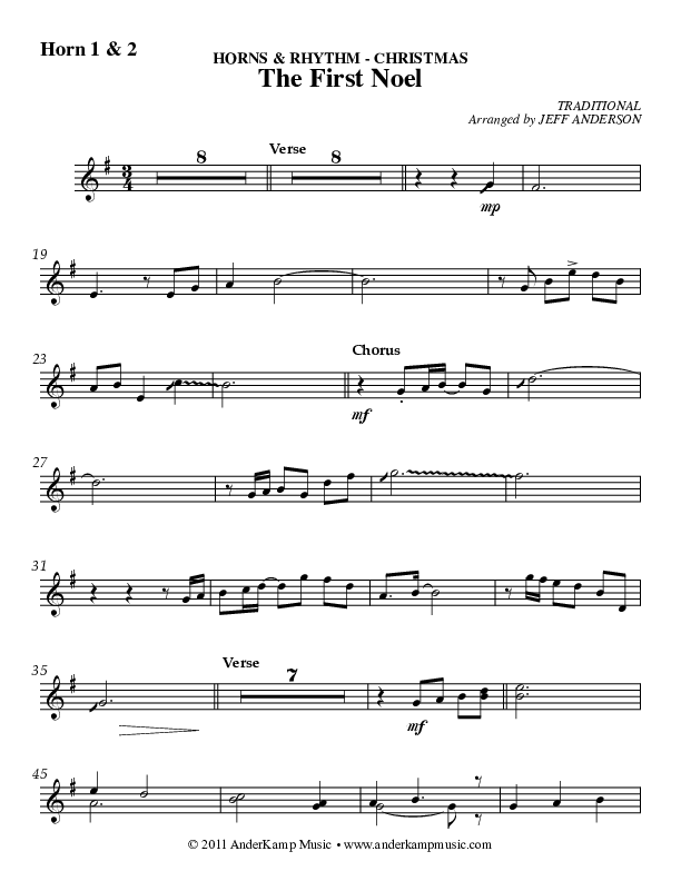 The First Noel French Horn 1/2 (AnderKamp Music)