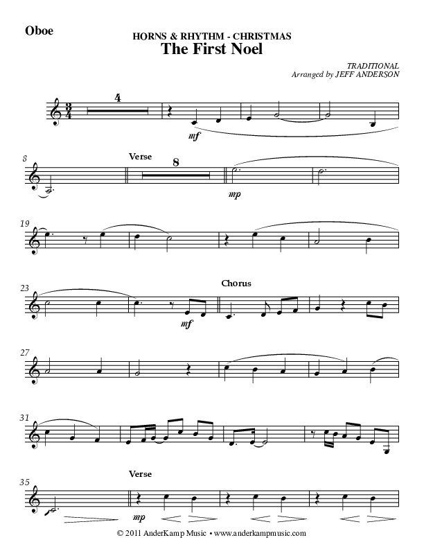 The First Noel Oboe (AnderKamp Music)