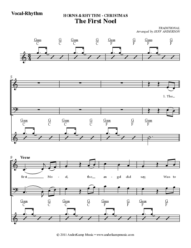 The First Noel Rhythm/Vocal (AnderKamp Music)