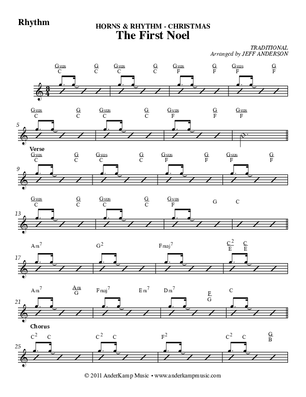 The First Noel Rhythm Chart (AnderKamp Music)