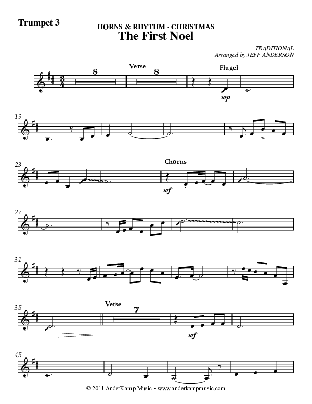 The First Noel Trumpet 3 (AnderKamp Music)