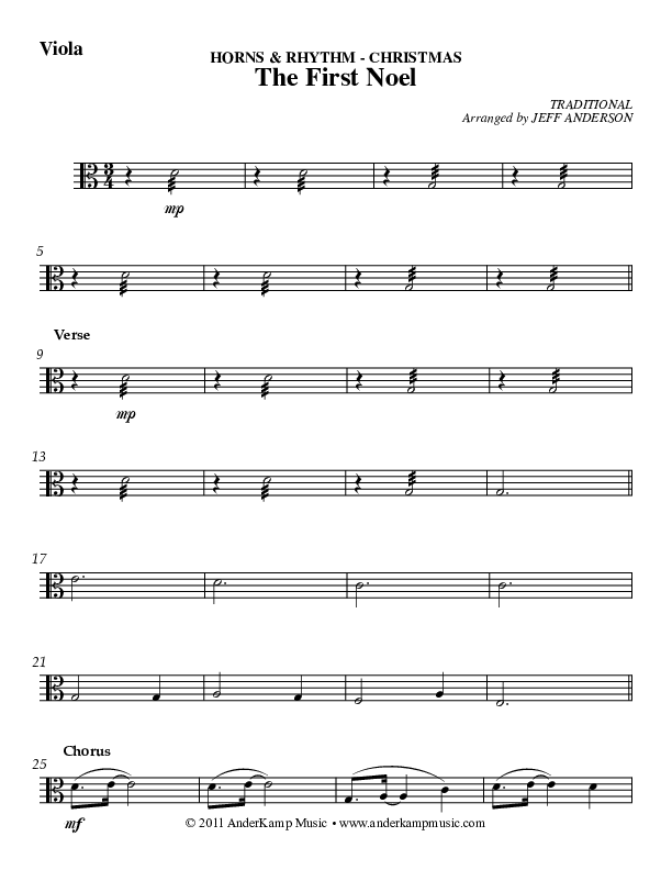 The First Noel Viola (AnderKamp Music)