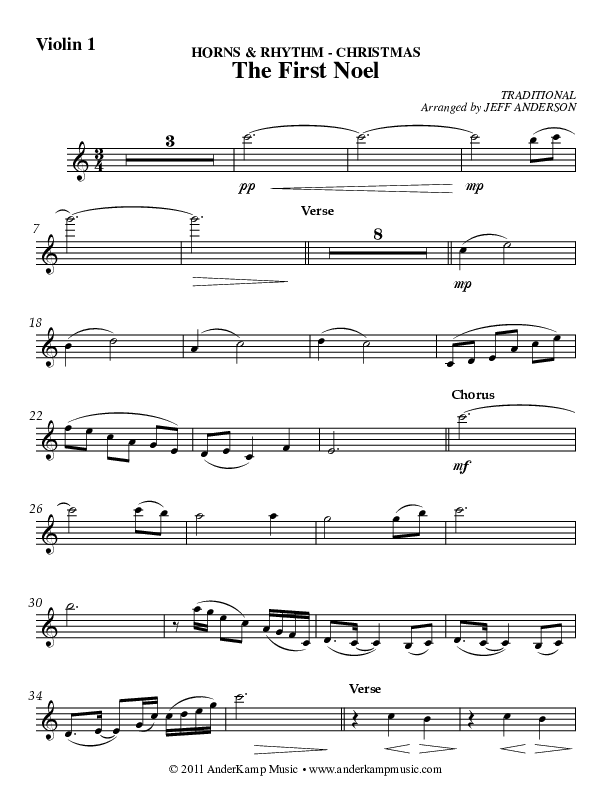 The First Noel Violin 1 (AnderKamp Music)