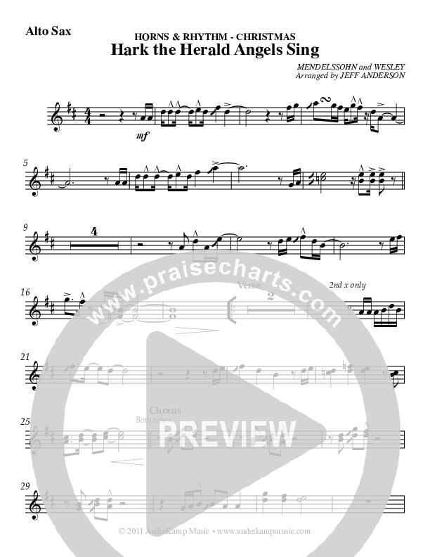 Hark The Herald Angels Sing Alto Sax (AnderKamp Music)