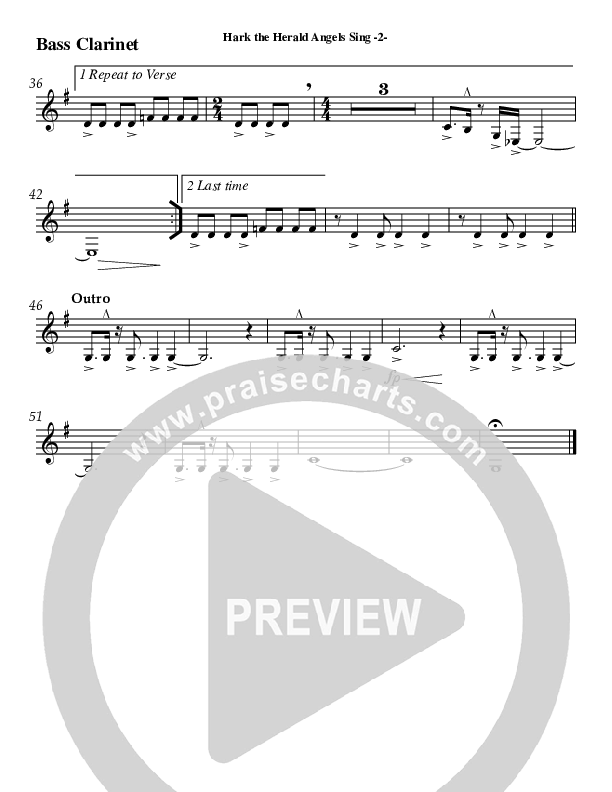 Hark The Herald Angels Sing Bass Clarinet (AnderKamp Music)