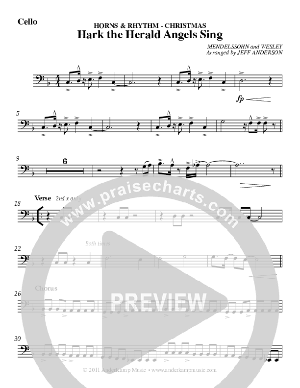 Hark The Herald Angels Sing Cello (AnderKamp Music)