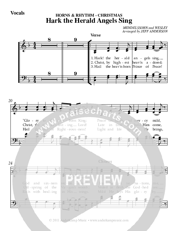 Hark The Herald Angels Sing Choir Sheet (AnderKamp Music)