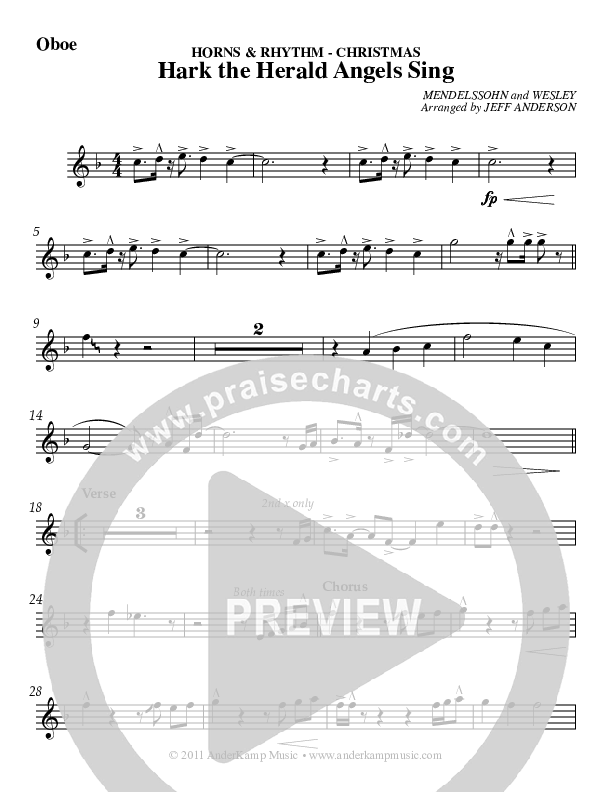 Hark The Herald Angels Sing Oboe (AnderKamp Music)