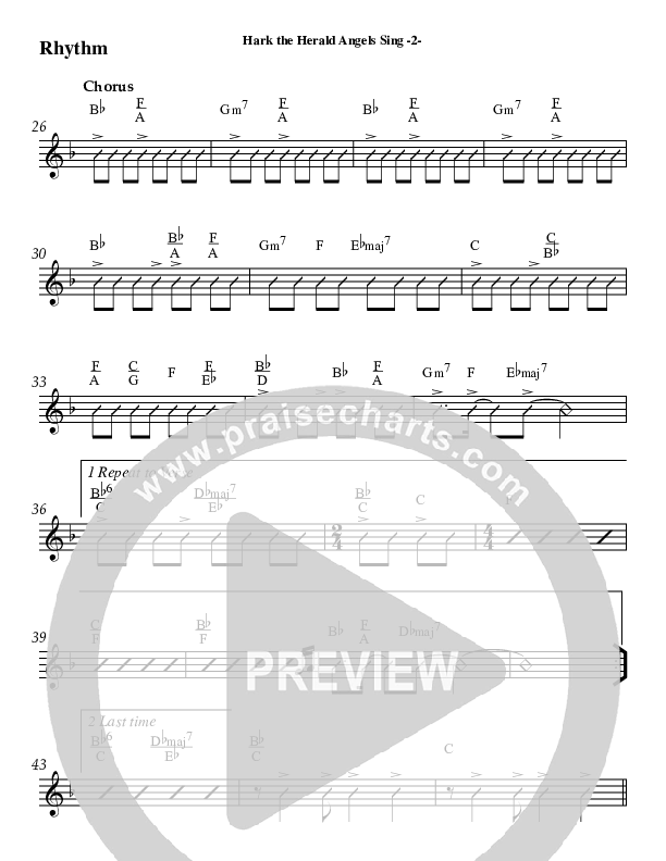 Hark The Herald Angels Sing Rhythm Chart (AnderKamp Music)