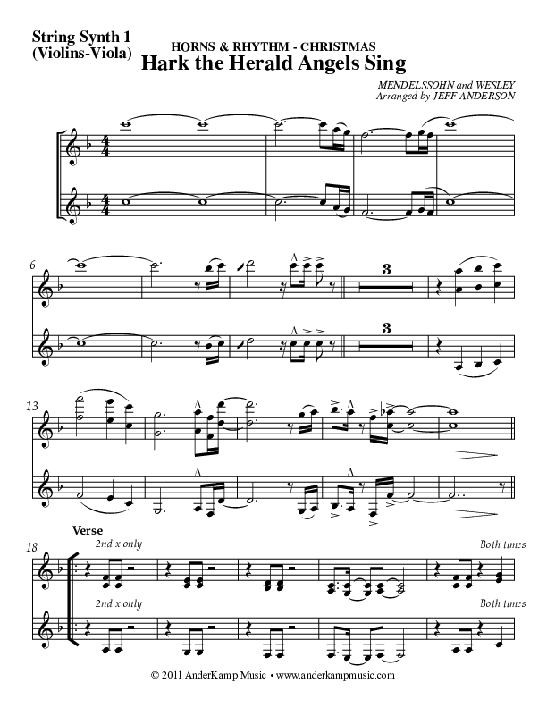 Hark The Herald Angels Sing Synth Strings (AnderKamp Music)
