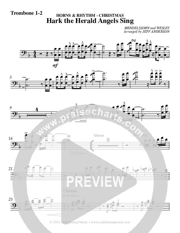 Hark The Herald Angels Sing Trombone 1/2 (AnderKamp Music)