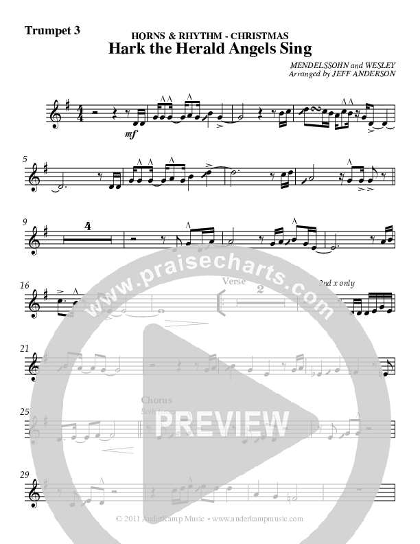 Hark The Herald Angels Sing Trumpet 3 (AnderKamp Music)