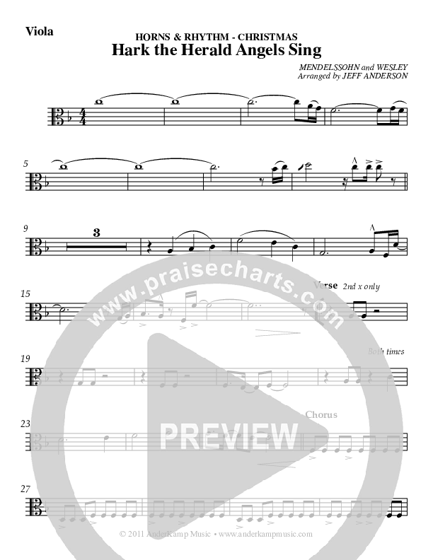 Hark The Herald Angels Sing Viola (AnderKamp Music)