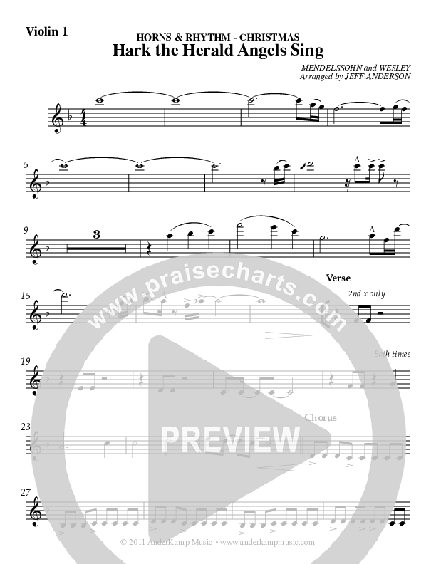 Hark The Herald Angels Sing Violin 1 (AnderKamp Music)