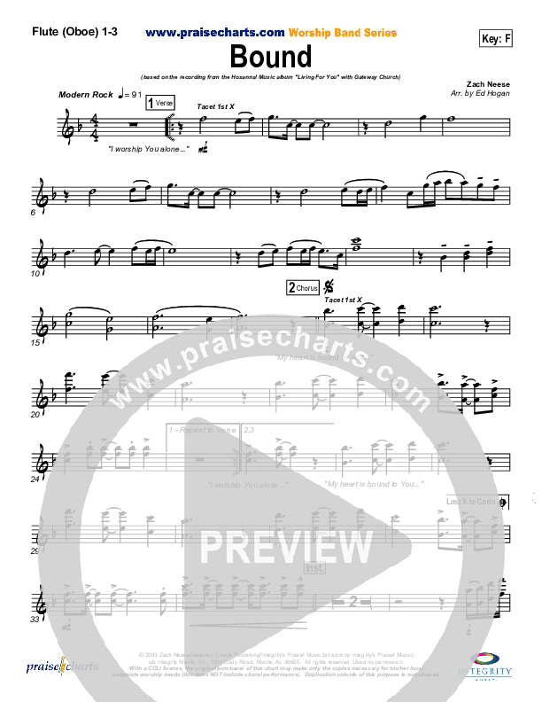 Bound Flute/Oboe 1/2/3 (Gateway Worship)