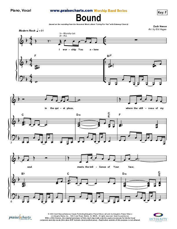 Bound Piano/Vocal (Gateway Worship)