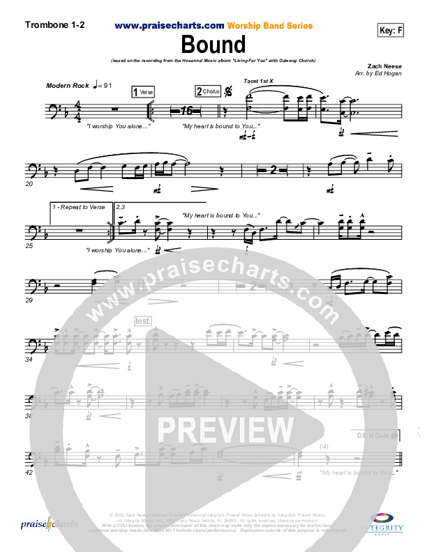 Bound Trombone 1/2 (Gateway Worship)