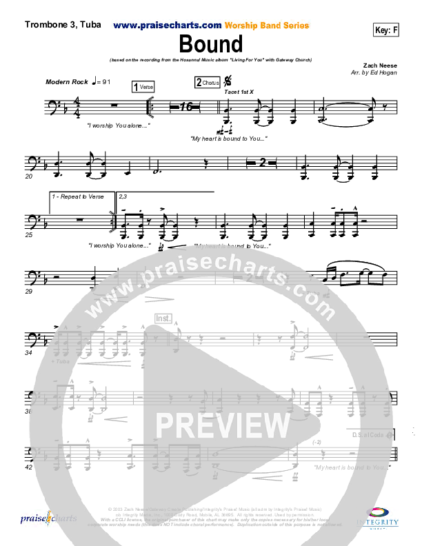 Bound Trombone 3/Tuba (Gateway Worship)