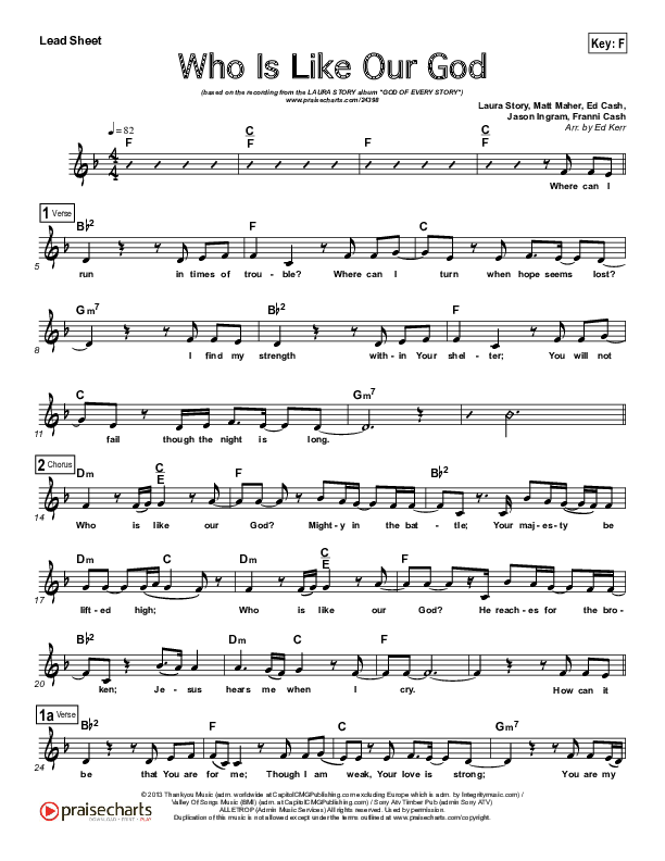 Who Is Like Our God Lead (SAT) (Laura Story)