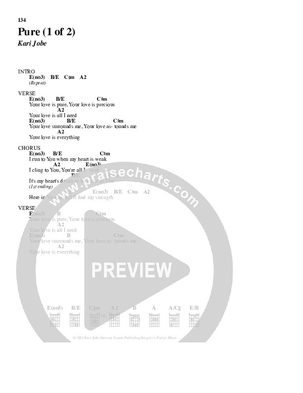 Pure Chord Chart (Gateway Worship)