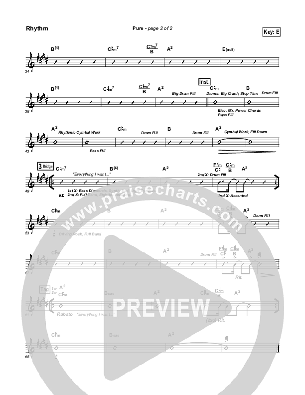 Pure Rhythm Chart (Gateway Worship)