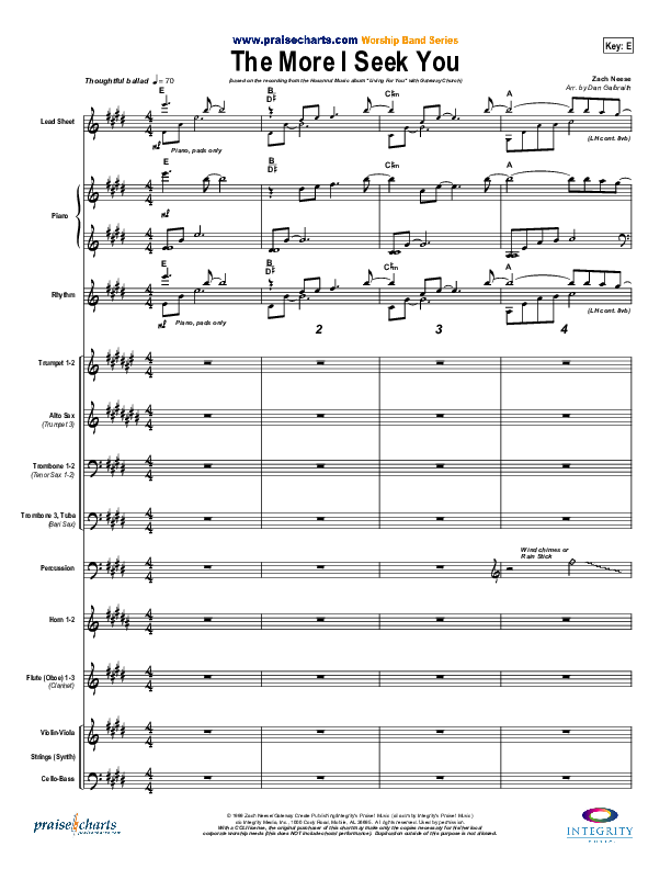 The More I Seek You Conductor's Score (Gateway Worship / Kari Jobe)
