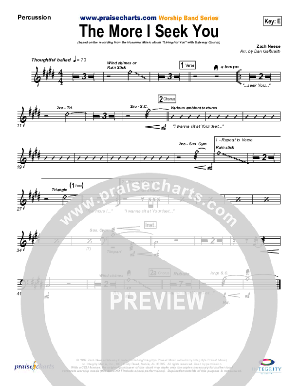 The More I Seek You Percussion (Gateway Worship / Kari Jobe)