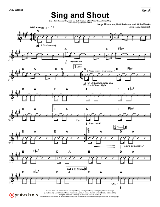 Sing And Shout Acoustic Guitar (Matt Redman)