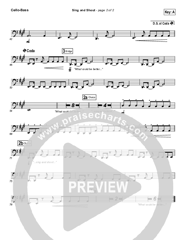 Sing And Shout Cello/Bass (Matt Redman)